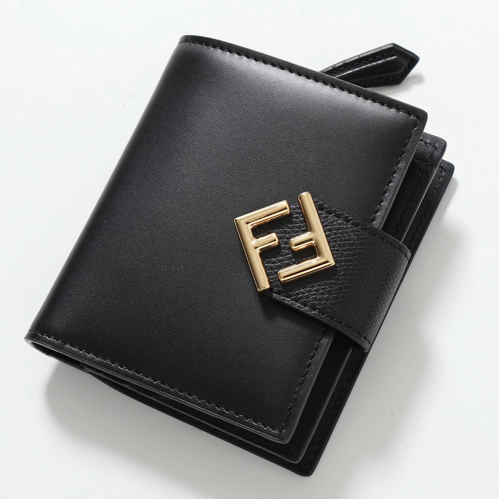 Fendi ALWA Bi fold Wallet FF Diamond Leather